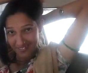 Exclusive cute Indians boobs sucking in car