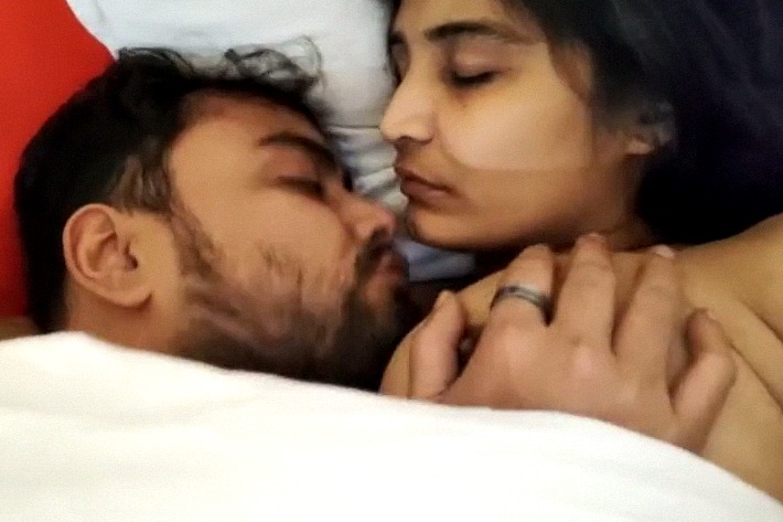 Licking and tickling boobs of beautiful GF