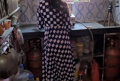 Daring wife fuck her devar in the kitchen