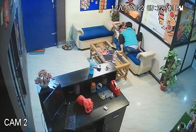 The office guy sucks his colleague’s milky boobs on holiday