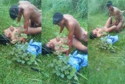 Outdoor Indian sex video of a whore with a college group