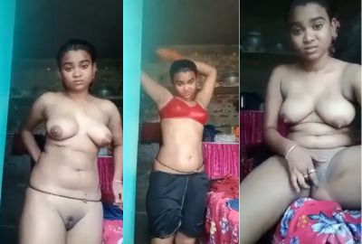 Village girl strips and masturbates in Indian girl nude MMS