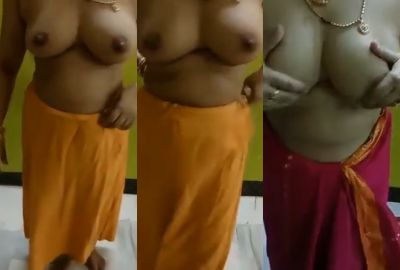 Big boob Tamil Bhabhi strips in nude MMS for her BF