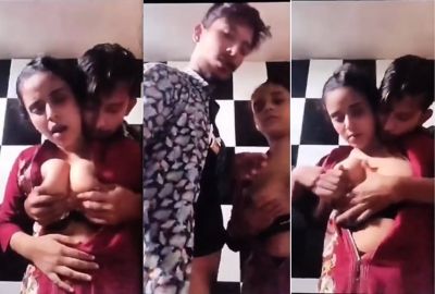 TikTok influencer squeezes his GF’s juicy boobs on camera