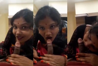 Sexy Bhabhi gives a desi blowjob to her tenant