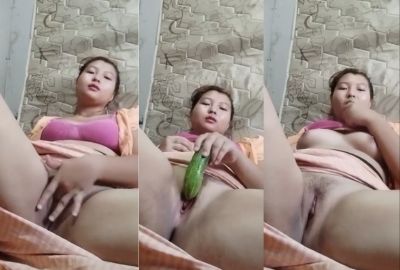 Hot Nepali sex video of a hot babe fucking with a cucumber