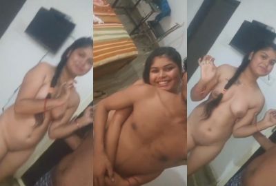 An Indian couple records their nude bodies before sex