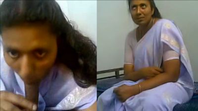 Tamil milf strips her Saree and sucks her friend’s dick