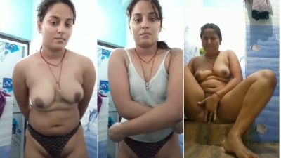 Desi girl strips naked in the bathroom and fingers her pussy 1 Desi girl strips naked in the bathroom and fingers her pussy