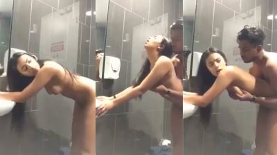 Young Tamil couple records their bathroom porn